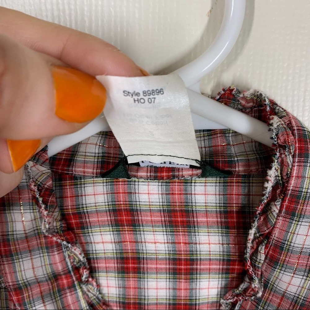 J Crew Plaid Ruffle Button Down Shirt 2 - Picture 7 of 9